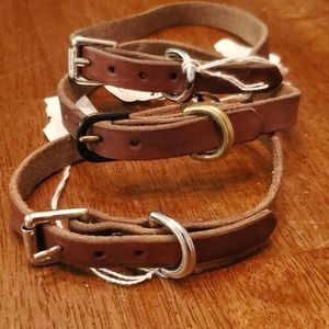 Trio of Handcrafted Leather Collars